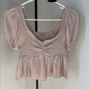 Women's Cream Smocked Top